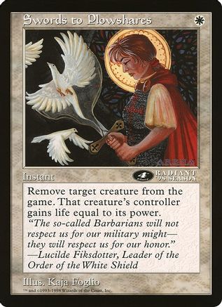 Swords to Plowshares (4th Place) (Arena League)  (OVER-) - [Oversize Cards] - Trinity Hobby