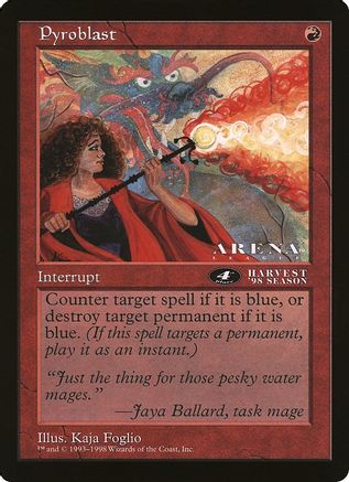 Pyroblast (4th Place) (Arena League)  (OVER-) - [Oversize Cards] - Trinity Hobby