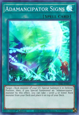 Adamancipator Signs [SESL-EN011] Super Rare - Trinity Hobby