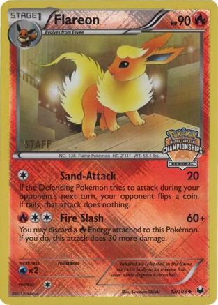 Flareon (12/108) (Regional Championship 2013 Promo Staff) [Black & White: Dark Explorers] - Trinity Hobby