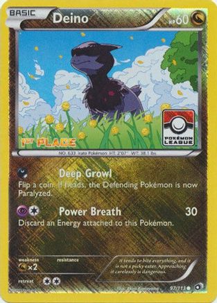 Deino (97/113) (League Promo 1st Place) [Black & White: Legendary Treasures] - Trinity Hobby