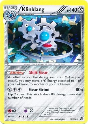 Klinklang (76/114) (Cracked Ice Holo) (Blister Exclusive) [Black & White: Base Set] - Trinity Hobby