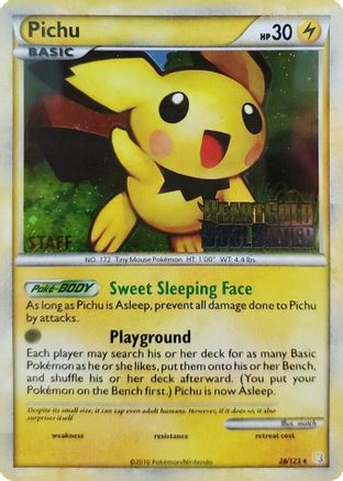 Pichu (28/123) (Staff Prerelease Promo) [Nintendo: Black Star Promos] - Trinity Hobby