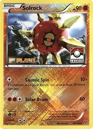 Solrock (64/146) (1st Place League Challenge Promo) [XY: Base Set] - Trinity Hobby