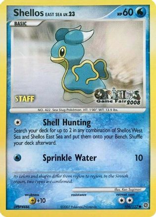 Shellos East Sea (106/132) (Origins Game Fair 2008 Staff) [Nintendo: Black Star Promos] - Trinity Hobby