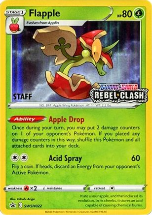 Flapple (SWSH022) (Staff Prerelease Promo) [Sword & Shield: Black Star Promos] - Trinity Hobby