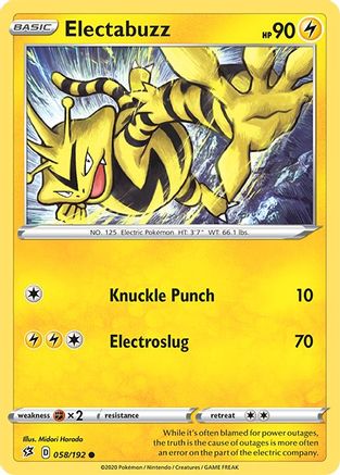 Electabuzz (058/192) [Sword & Shield: Rebel Clash] - Trinity Hobby