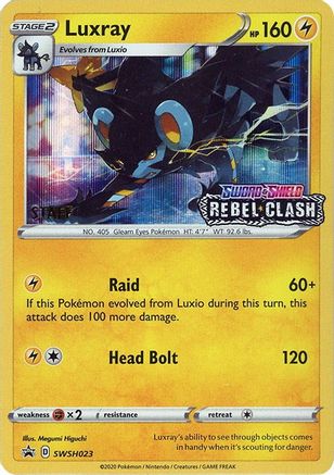 Luxray (SWSH023) (Staff Prerelease Promo) [Sword & Shield: Black Star Promos] - Trinity Hobby