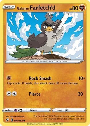 Galarian Farfetch'd (094/192) [Sword & Shield: Rebel Clash] - Trinity Hobby