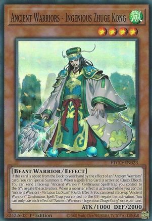 Ancient Warriors - Ingenious Zhuge Kong [ETCO-EN023] Super Rare - Trinity Hobby
