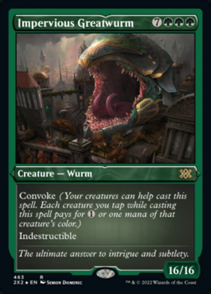Impervious Greatwurm (Foil Etched) [Double Masters 2022] - Trinity Hobby