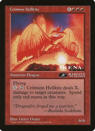 Crimson Hellkite (2nd place) (Arena League)  (OVER-) - [Oversize Cards]