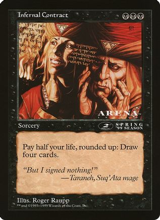 Infernal Contract (2nd Place) (Arena League)  (OVER-) - [Oversize Cards] - Trinity Hobby