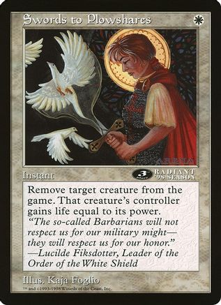 Swords to Plowshares (3rd Place) (Arena League)  (OVER-) - [Oversize Cards]