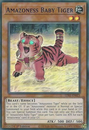 Amazoness Baby Tiger (Blue) [LDS1-EN023] Ultra Rare - Trinity Hobby