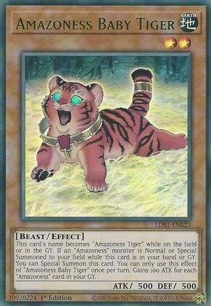 Amazoness Baby Tiger (Green) [LDS1-EN023] Ultra Rare - Trinity Hobby