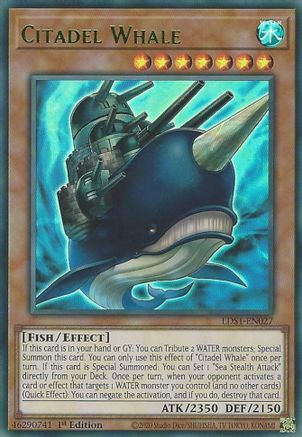 Citadel Whale (Green) [LDS1-EN027] Ultra Rare - Trinity Hobby