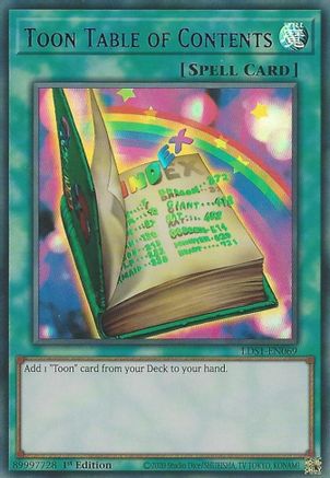 Toon Table of Contents (Blue) [LDS1-EN069] Ultra Rare - Trinity Hobby