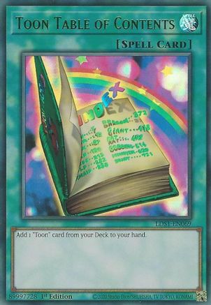 Toon Table of Contents (Green) [LDS1-EN069] Ultra Rare - Trinity Hobby