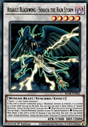 Assault Blackwing - Sohaya the Rain Storm [BLAR-EN062] Ultra Rare - Trinity Hobby