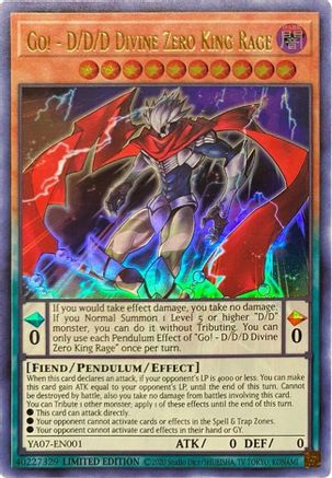Go! - D/D/D Divine Zero King Rage [YA07-EN001] Ultra Rare - Trinity Hobby