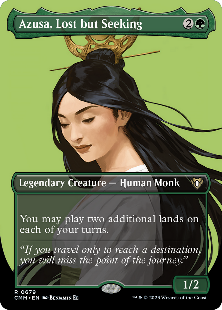 Azusa, Lost but Seeking (Borderless Profile) [Commander Masters] - Trinity Hobby