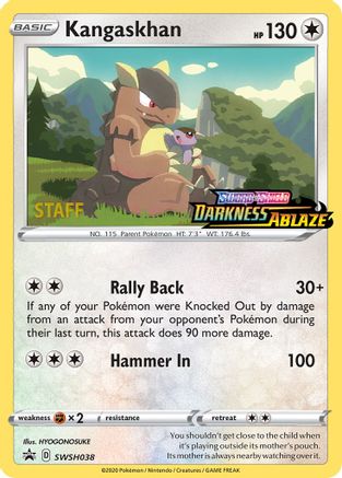 Kangaskhan (SWSH038) (Staff Prerelease Promo) [Sword & Shield: Black Star Promos] - Trinity Hobby