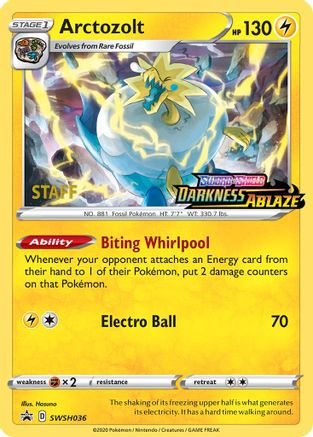 Arctozolt (SWSH036) (Staff Prerelease Promo) [Sword & Shield: Black Star Promos] - Trinity Hobby