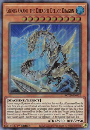 Gizmek Okami, the Dreaded Deluge Dragon [ROTD-EN032] Ultra Rare - Trinity Hobby