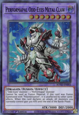 Performapal Odd-Eyes Metal Claw [ROTD-EN092] Super Rare - Trinity Hobby
