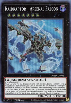 Raidraptor - Arsenal Falcon [ROTD-EN094] Super Rare - Trinity Hobby