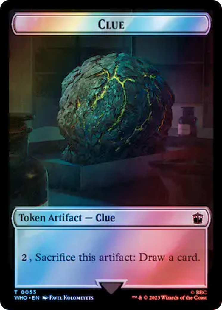 Horse // Clue (0053) Double-Sided Token (Surge Foil) [Doctor Who Tokens] - Trinity Hobby
