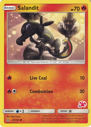 Salandit (25/156) (Charizard Stamp #13) [Battle Academy 2020] - Trinity Hobby