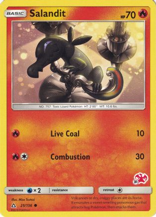 Salandit (25/156) (Charizard Stamp #31) [Battle Academy 2020] - Trinity Hobby
