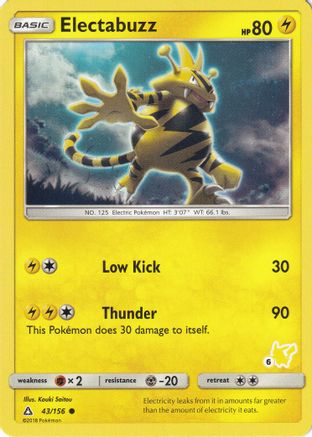 Electabuzz (43/156) (Pikachu Stamp #6) [Battle Academy 2020] - Trinity Hobby