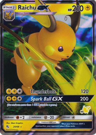 Raichu GX (20/68) (Pikachu Stamp #60) [Battle Academy 2020] - Trinity Hobby