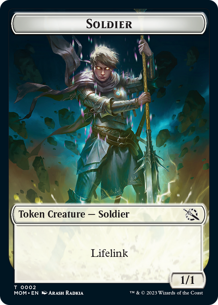 Soldier // Teferi Akosa of Zhalfir Emblem Double-Sided Token [March of the Machine Tokens] - Trinity Hobby