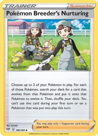 Pokemon Breeder's Nurturing (166/189) [Sword & Shield: Darkness Ablaze] - Trinity Hobby