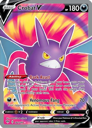 Crobat V (182/189) [Sword & Shield: Darkness Ablaze] - Trinity Hobby