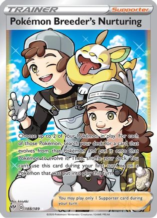 Pokemon Breeder's Nurturing (188/189) [Sword & Shield: Darkness Ablaze] - Trinity Hobby