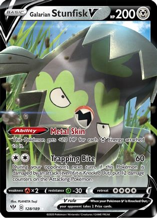 Galarian Stunfisk V (128/189) [Sword & Shield: Darkness Ablaze] - Trinity Hobby