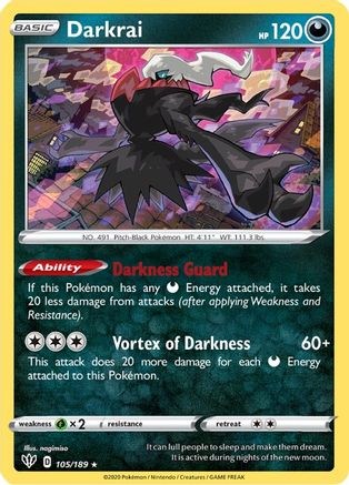 Darkrai (105/189) [Sword & Shield: Darkness Ablaze] - Trinity Hobby
