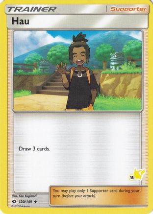 Hau (120/149) (Pikachu Stamp #13) [Battle Academy 2020] - Trinity Hobby