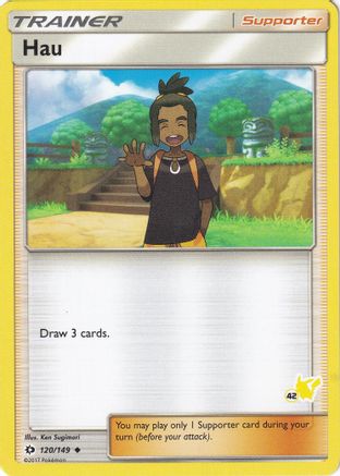 Hau (120/149) (Pikachu Stamp #42) [Battle Academy 2020] - Trinity Hobby