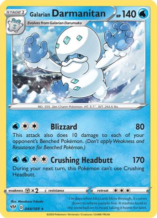 Galarian Darmanitan (044/189) (Cracked Ice Holo) (Theme Deck Exclusive) [Sword & Shield: Darkness Ablaze] - Trinity Hobby