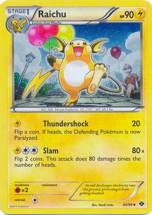 Raichu (40/99) (Cosmos Holo) (Blister Exclusive) [Black & White: Next Destinies] - Trinity Hobby
