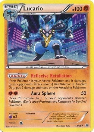 Lucario (64/99) (Cosmos Holo) (Blister Exclusive) [Black & White: Next Destinies] - Trinity Hobby