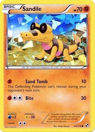 Sandile (Cracked Ice Holo) - (063/114) Holofoil [Miscellaneous Cards & Products]