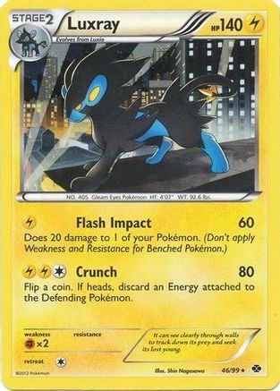 Luxray (46/99) (Cosmos Holo) (Blister Exclusive) [Black & White: Next Destinies] - Trinity Hobby
