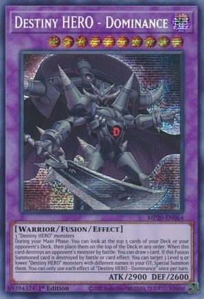 Destiny Hero - Dominance [MP20-EN064] Prismatic Secret Rare - Trinity Hobby